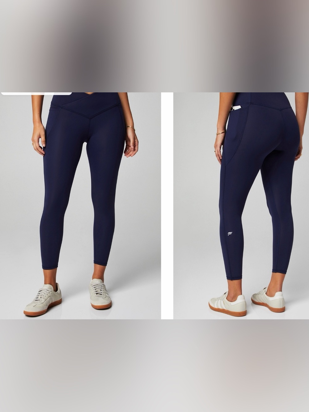 Fabletics Oasis PureLuxe Crossover 7/8 Legging in Deep Navy